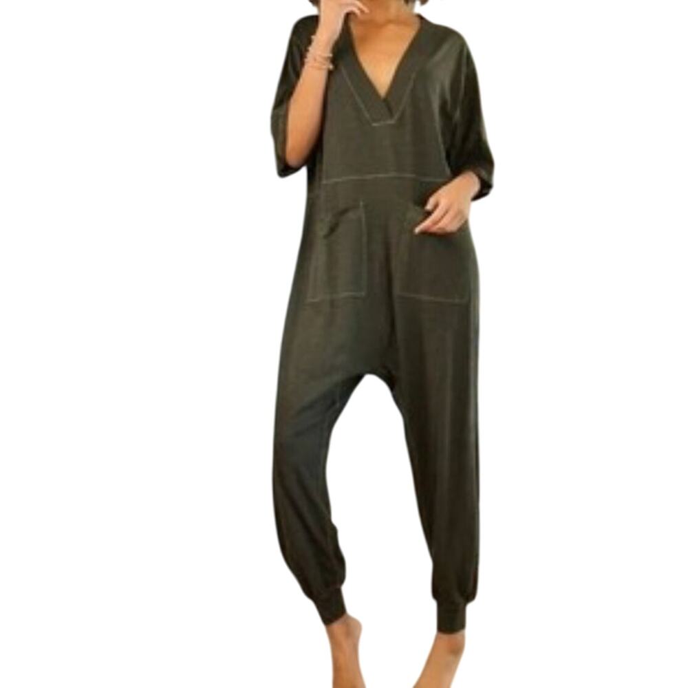 Natural Life Johnnie Jumpsuit | Size Large | Soft Knit Romper | Pockets